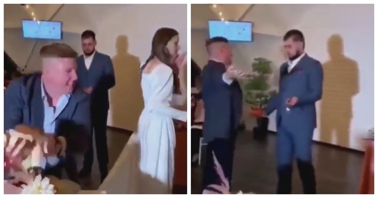 Pijani gost bacio tortu na mladence, reakcija mladoženje postala viralna (VIDEO)
