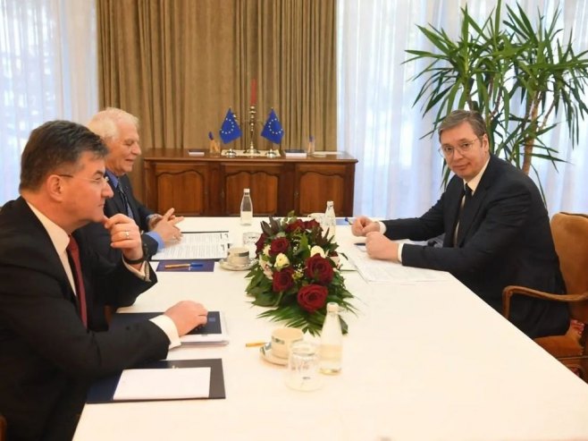 TRILATERALNI SASTANAK U OHRIDU Borelj i Lajčak prethodno odvojeno sa Vučićem i Kurtijem (FOTO)