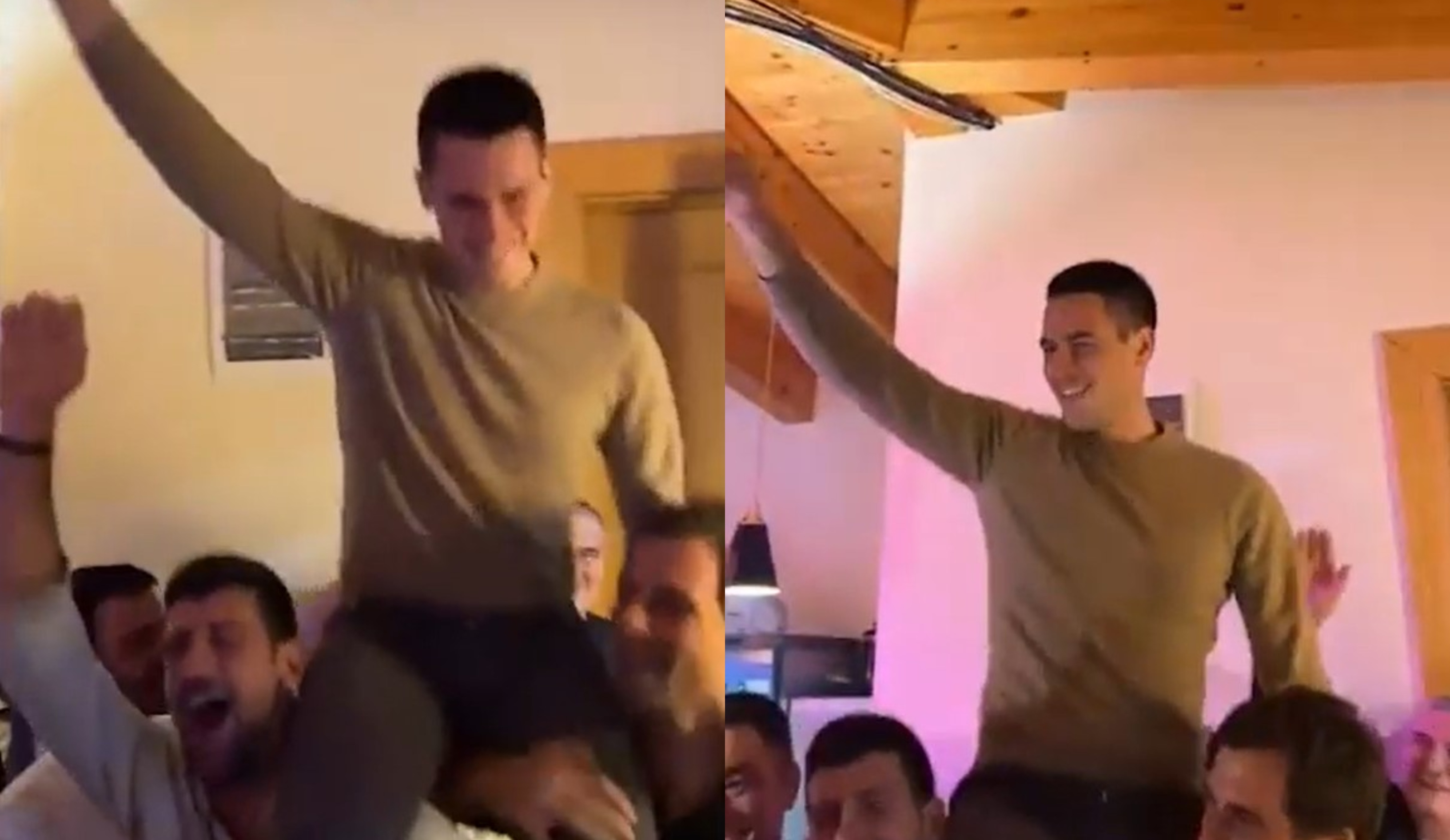 STRIC NOLE U ELEMENTU Slavlje kod Đokovića: Braća nose Đorđa na ramenima i pjevaju čuveni hit (VIDEO)