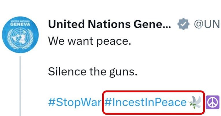 PROPUST SVJETSKE ORAGINZACIJE UN na Tviteru objavio hashtag "incest u miru"