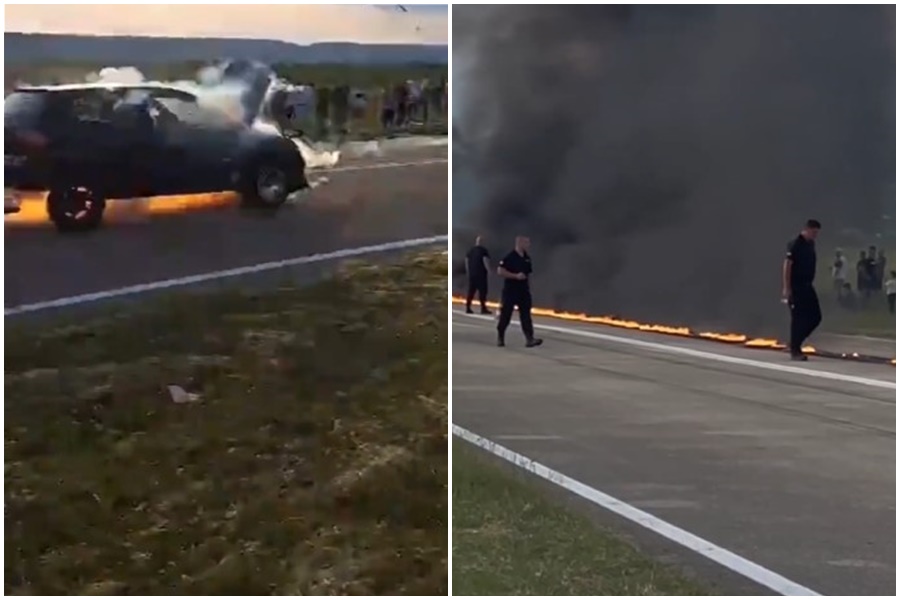 NEZGODA TOKOM TRKE U MOSTARU Eksplodirao motor automobila, posmatrači nagađaju šta se desilo (VIDEO)