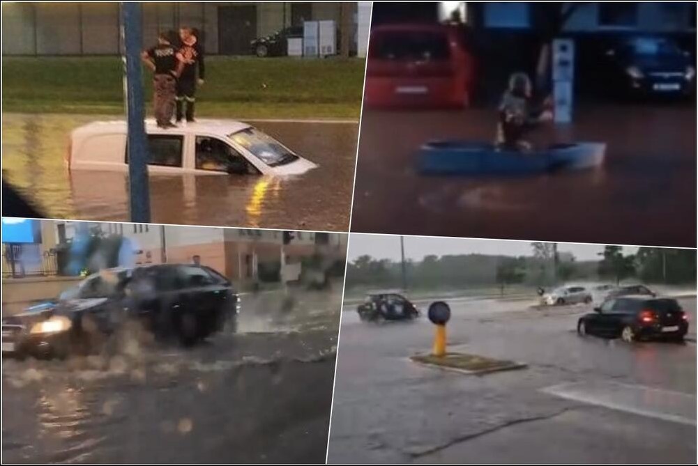 HAOS STIGAO U SRBIJU Grad veličine oraha, potopljene ulice, ljudi na krovovima automovila (VIDEO)
