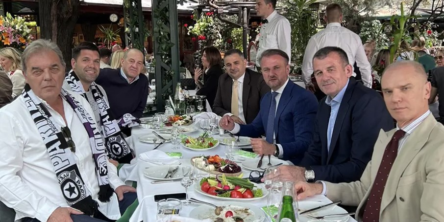 RAZMIJENILI I POKLONE Čelnici Partizana i Reala na ručku u Beogradu (FOTO)