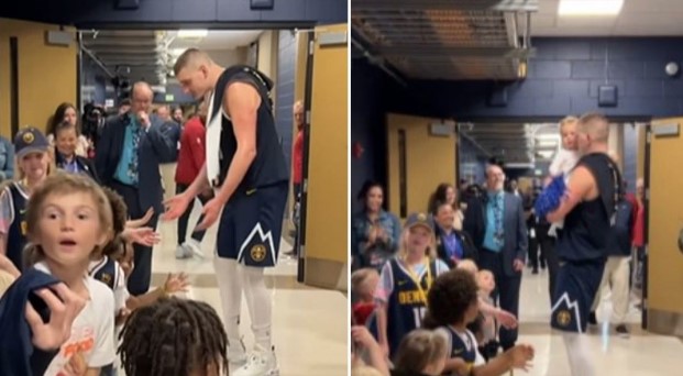 Jokić krenuo u svlačionicu, a onda je u gužvi ugledao kćerkicu i ostao u čudu (VIDEO)