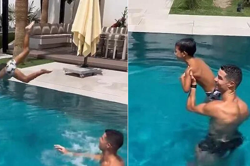 Portugalska lasta na Kristijanov način: Pogledajte kako izgleda zanimljiva igra Ronalda i njegovog sina (VIDEO)