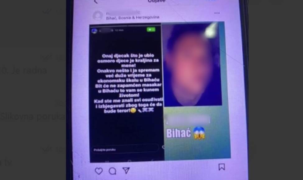 ŠOKANTNO! MLADIĆ IZ BIHAĆA ZAPRIJETIO NA INSTAGRAMU Želi da učini isto što i Kosta na Vračaru: Duže vrijeme spremam nezapamćen masakr u Ekonomskoj školi (FOTO)