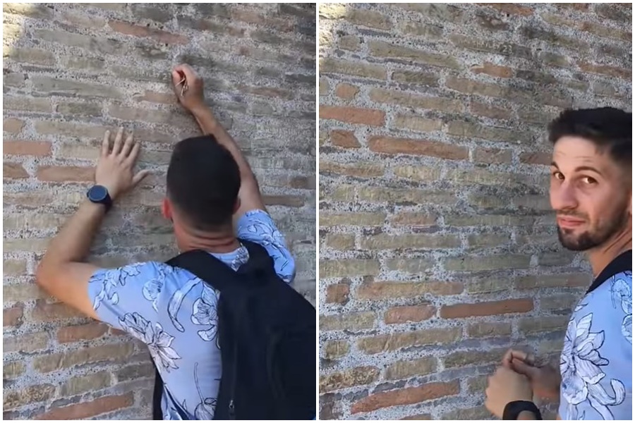 UREZAO PORUKU “IVAN + HEJLI 23“ NA ZIDU KOLOSEUMA Ovo se u Italiji papreno kažnjava – od 15.000 dolara, do pet godina zatvora (VIDEO)