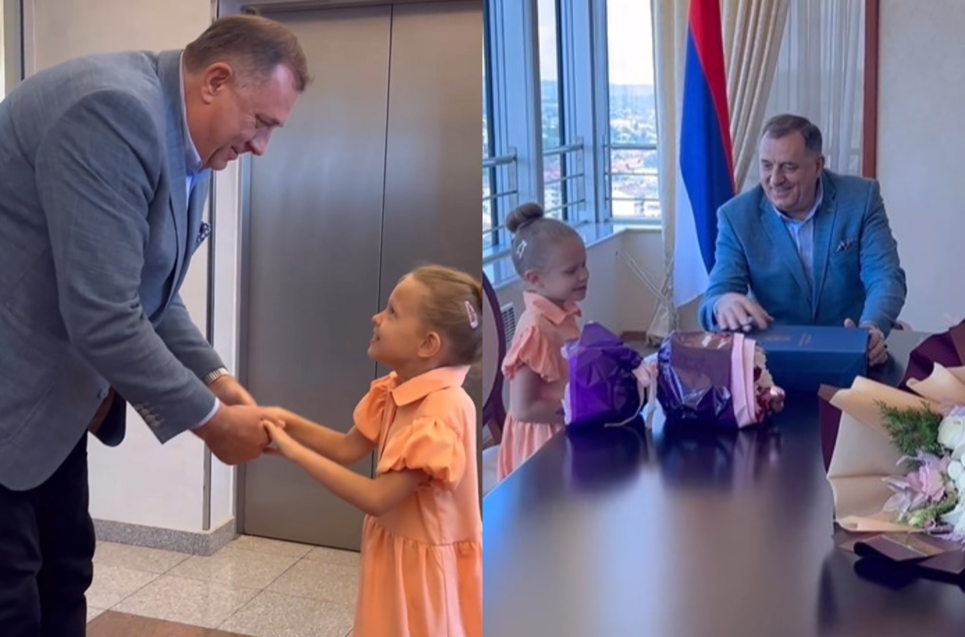 MAŠA I DODIK Predsjednik Srpske ugostio djevojčicu anđeoskog glasa, pa joj uručio poseban poklon (VIDEO)