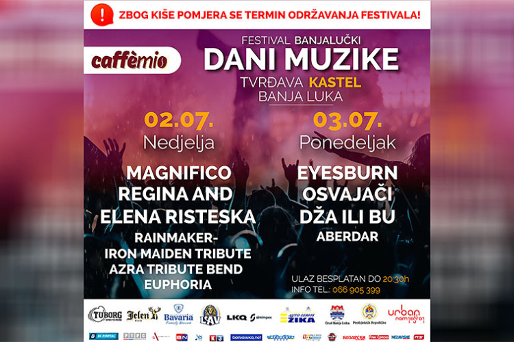 Pomjera se termin održavanja drugog i trećeg festivalskog dana na festivalu „Banjalučki dani muzike 2023"