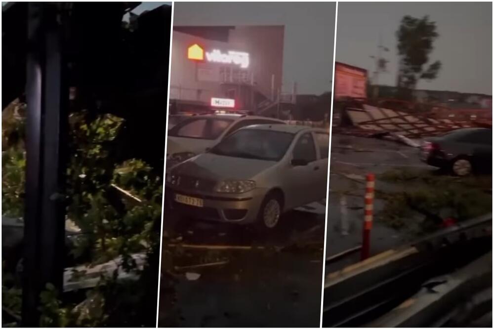 DRAMA U NOVOM SADU, U TOKU AKCIJA SPASAVANJA: Drvo palo na kiosk, vatrogasci pokušavaju da pomognu radnici (VIDEO)