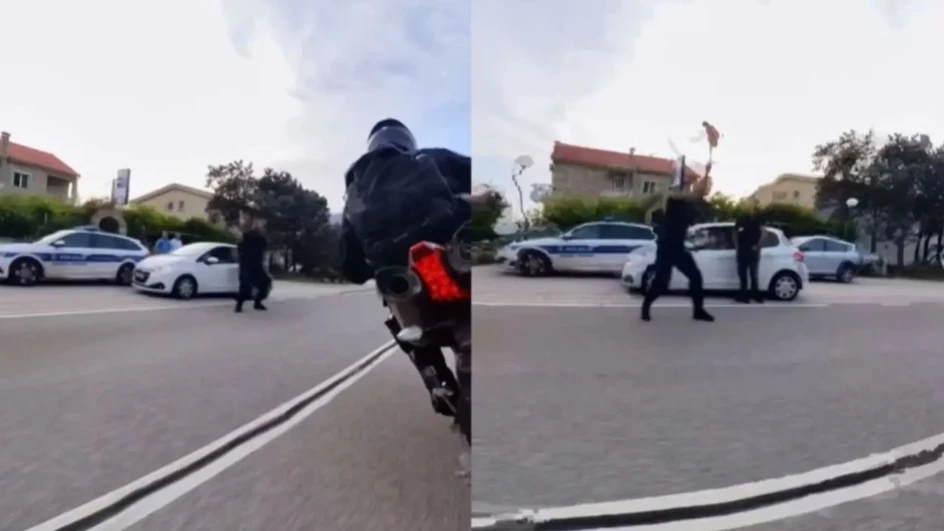 HRVATSKI POLICAJAC IZGUBIO KONTROLU Motoristu gađao stop palicom (VIDEO)