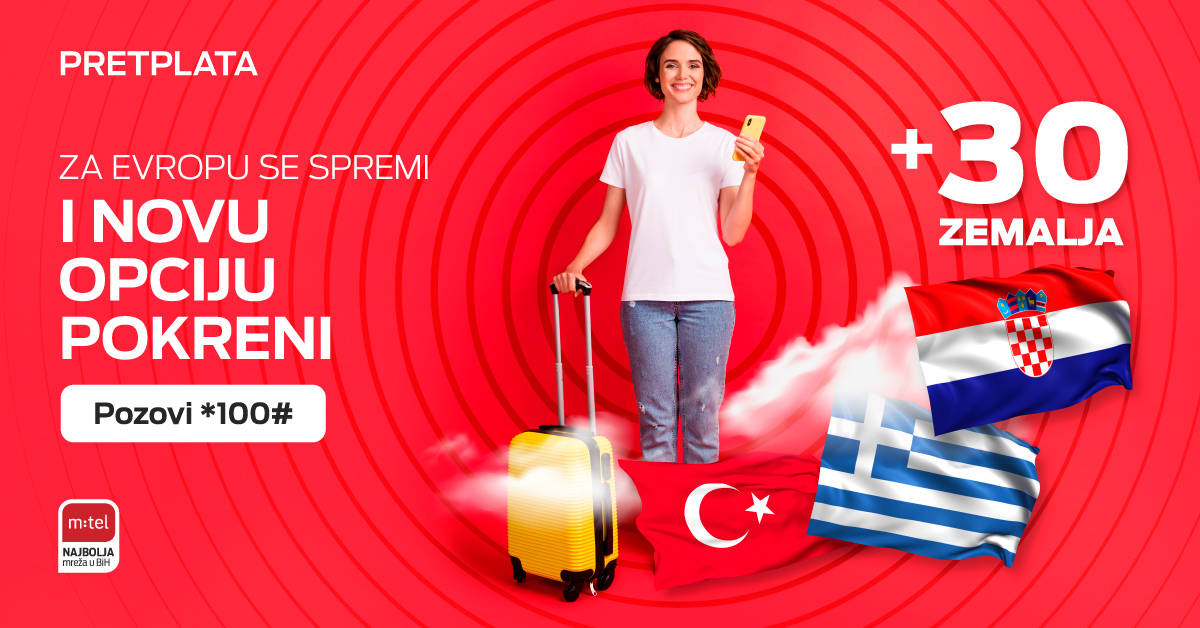 SURFUJTE ŠIROM EVROPE M:tel svojim postpaid korisnicima nudi novu tarifnu opciju Net roming Evropa