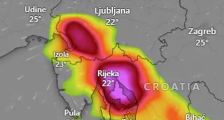 OBJAVLJENA MAPA KRETANJA OBLAKA Superćelijska oluja je u Sloveniji, sljedeća stanica Hrvatska pa BiH (FOTO)