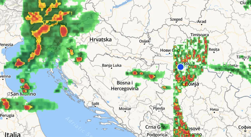 IDE PREMA BiH I SRBIJI: Pratite uživo kako se kreće superćelijska oluja