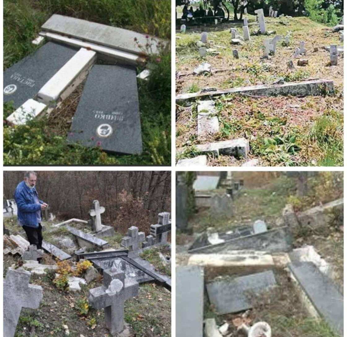 VANDALIZMU NEMA KRAJA Oskrnavljeno srpsko groblje u Donjem Vakufu, sastrugana ćirilična slova sa mnogih grobnica (FOTO)
