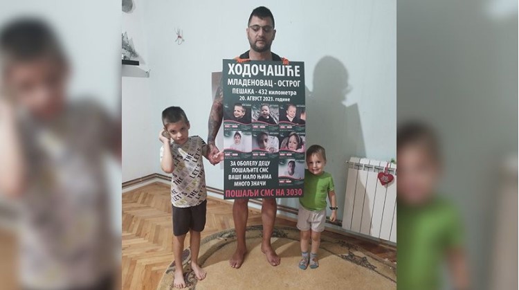 DUŠAN KRENUO PJEŠKE DO OSTROGA, A RAZLOG SLAMA SRCA Idem po blagoslov za Despota i svu djecu sa kojima se on liječi (FOTO)