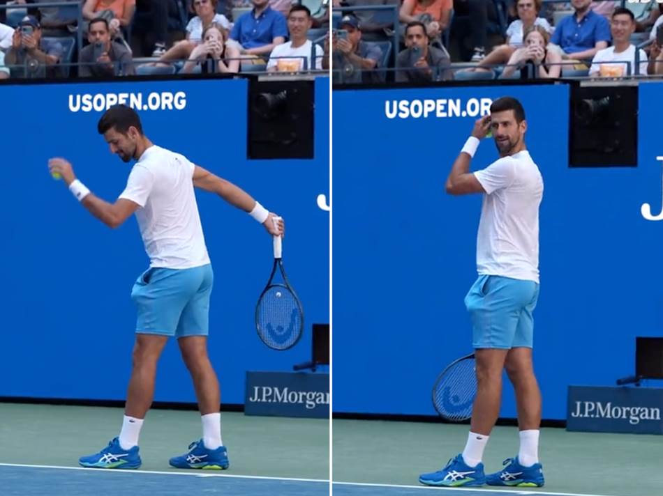 "VRATIO SE ZANATU" Novak poslije dugo vremena opet imitirao kolege i oduševio navijače (VIDEO)