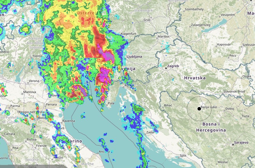 POZNATO KADA DOLAZI Uživo pratite nevrijeme koje se približava Bosni i Hercegovini