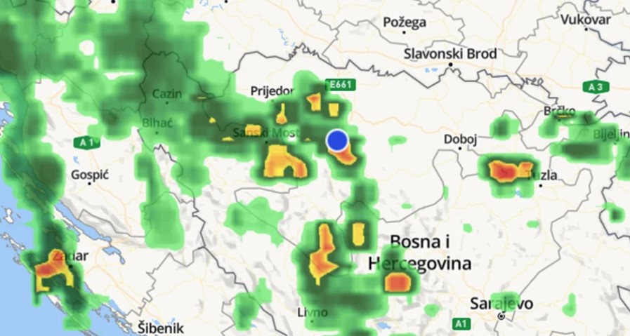POGLEDAJTE MAPU Olujno nevrijeme se kreće prema BiH, evo kada da ga očekujemo (FOTO)