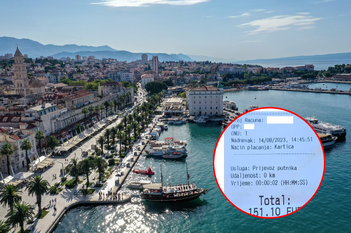 ŠTA RADE SVOJIM GOSTIMA Turista u Splitu za dvije sekunde "vožnje" dobio račun od 150 evra!