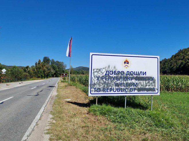 JOŠ JEDAN SLUČAJ U NIZU Pošarana tabla sa natpisom "Dobrodošli u Republiku Srpsku"