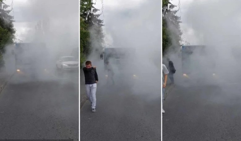 DRAMA U SARAJEVU: Planuo autobus, putnici ga napustili u panici (VIDEO)