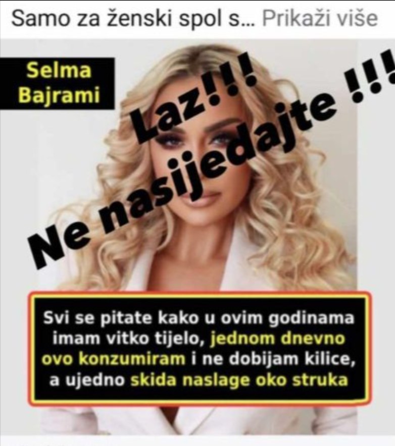 NE NASJEDAJTE NA PREVARU Selma Bajrami najavila tužbu zbog krađe