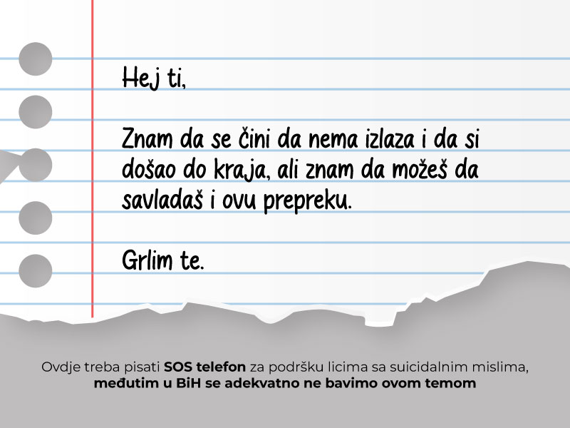 NIJEMI VAPAJ ZA POMOĆ Prevencija suicida je naša zajednička misija