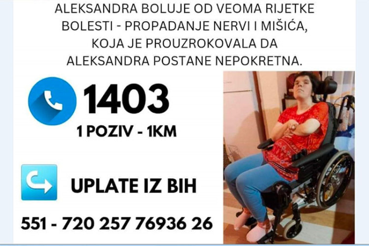 POKAŽIMO HUMANOST! Aleksandri neophodan novac za liječenje, broj 1403 aktivan još samo nekoliko dana