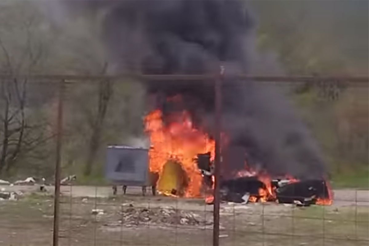 Gorio kontejner u Banjaluci (VIDEO)