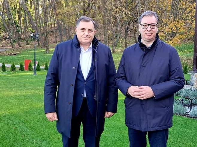 DVOSATNI SASTANAK Dodik i Vučić o svim važnim pitanjama za Srpsku i Srbiju (FOTO)