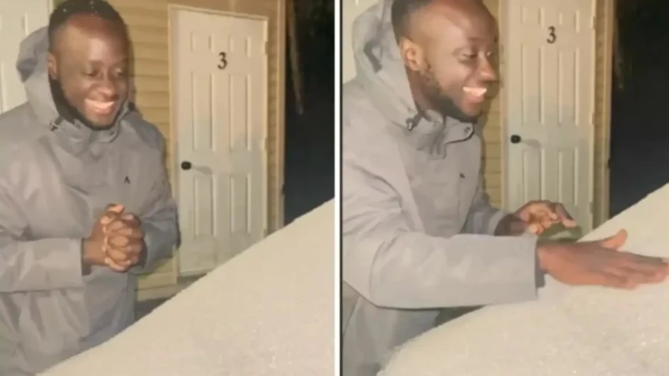Peter iz Ugande prvi put vidio snijeg, a njegova reakcija postala je viralni hit (VIDEO)