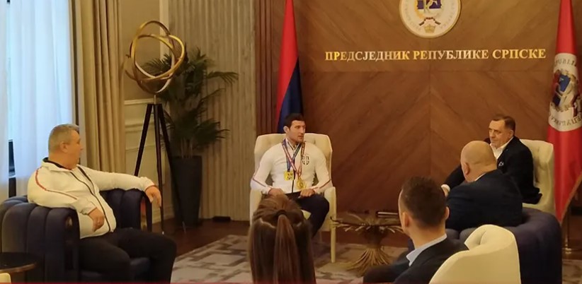 SRPSKA PONOSNA NA SVOJE SPORTISTE Prijem za Nemanju Majdova u Palati Republike