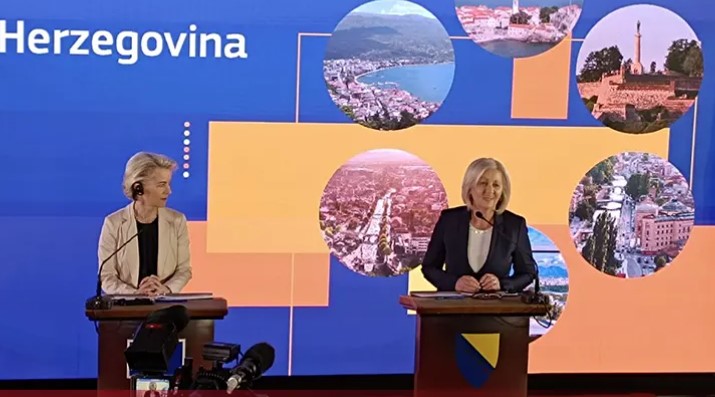 PREDSJEDNICA EVROPSKE KOMISIJE U POSJETI BiH Fon der Lajen-Krišto: Budućnost BiH je u Еvropskoj uniji