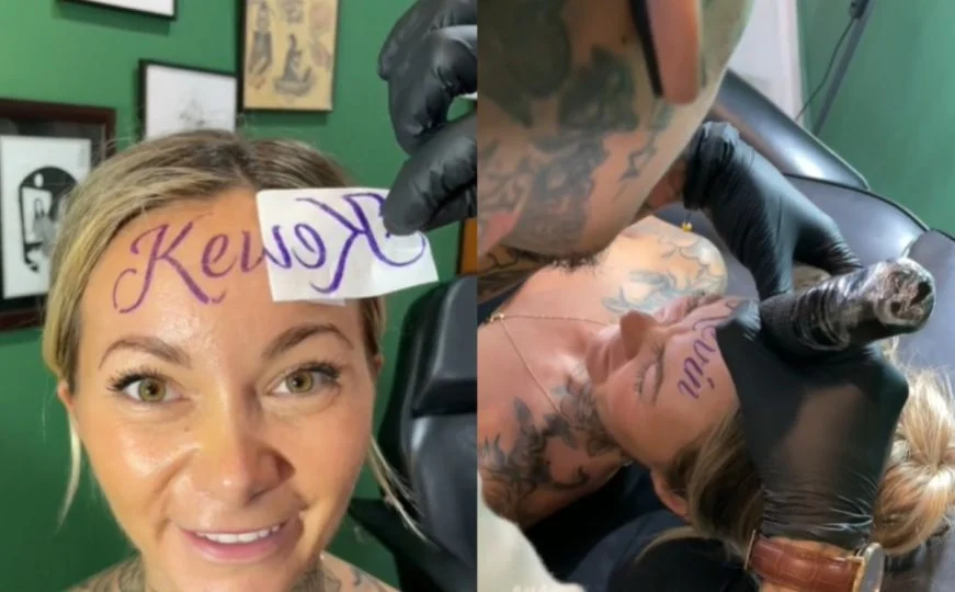"BEZGRANIČNA LJUDSKA GLUPOST" Djevojka istetovirala partnerovo ime na čelo, pa postala predmet ismijavanja (VIDEO)