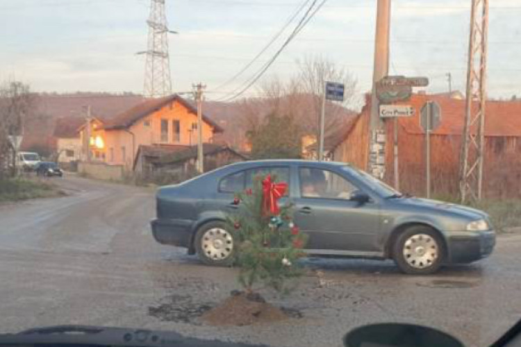 Mještani Česme okitili rupu na cesti