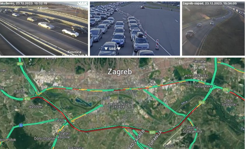 BOSANCI NAPRAVILI KOLAPS U ZAGREBU Ogromna kolona vozila i dalje ide prema graničnim prelazima