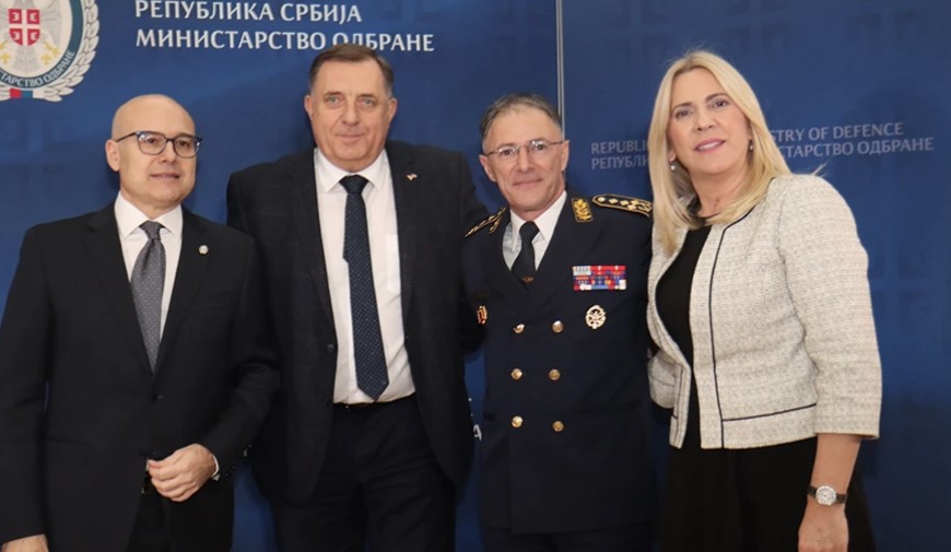 Dodik i Cvijanović na prijemu kod Vučevića: Jaka Srbija je imperativ