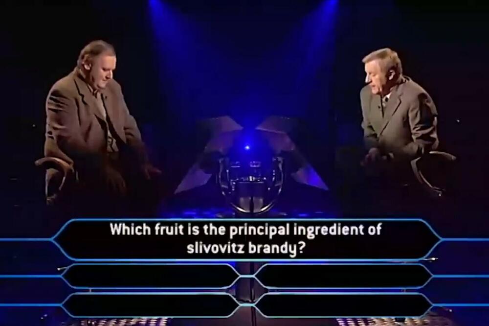 U BRITANSKOM "MILIONERU" PITANJE O ŠLJIVOVICI Takmičar nije znao odgovor pa je odlučio da iskoristi pomoć (VIDEO)