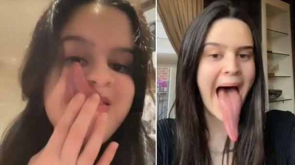 JEDINSTVEN TALENAT Djevojka ima toliko dug jezik da njime dodirne oko (VIDEO)