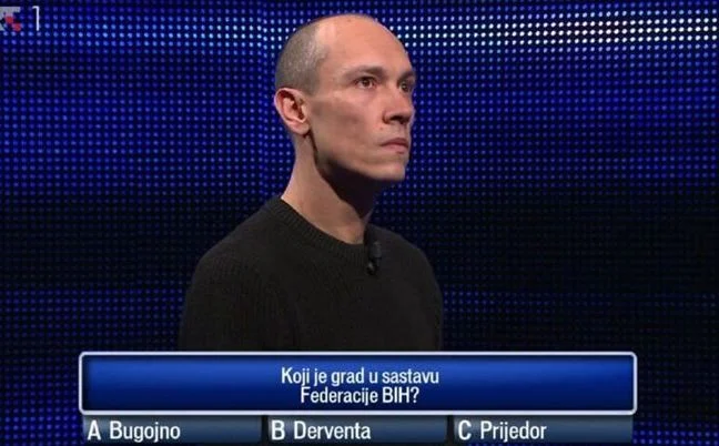 Ni takmičar ni lovac u kvizu "Potjera" nisu znali odgovor na ovo pitanje o Federaciji BiH