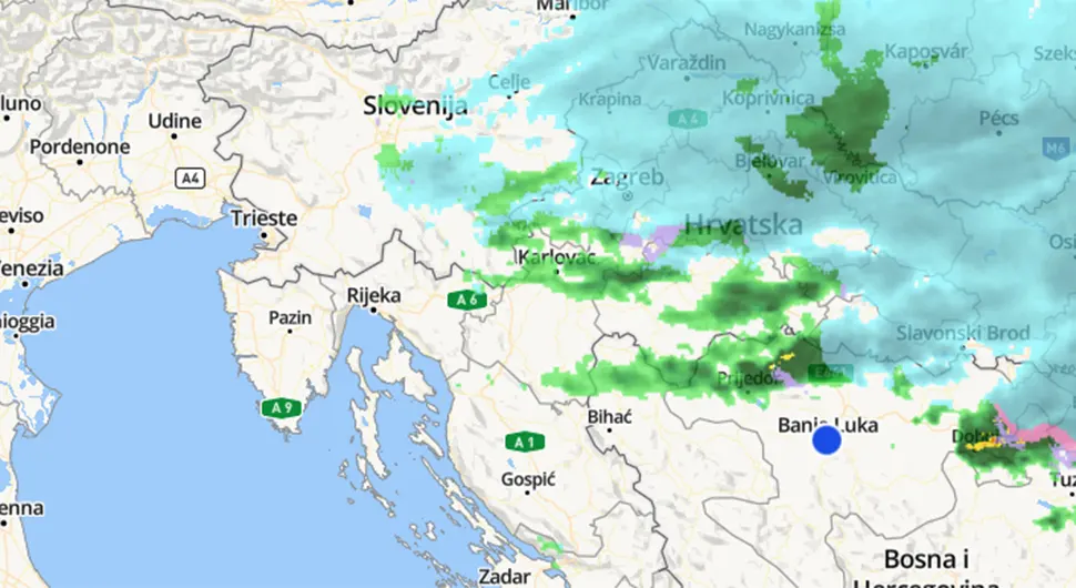 Nevrijeme stiže u BiH preko Hrvatske