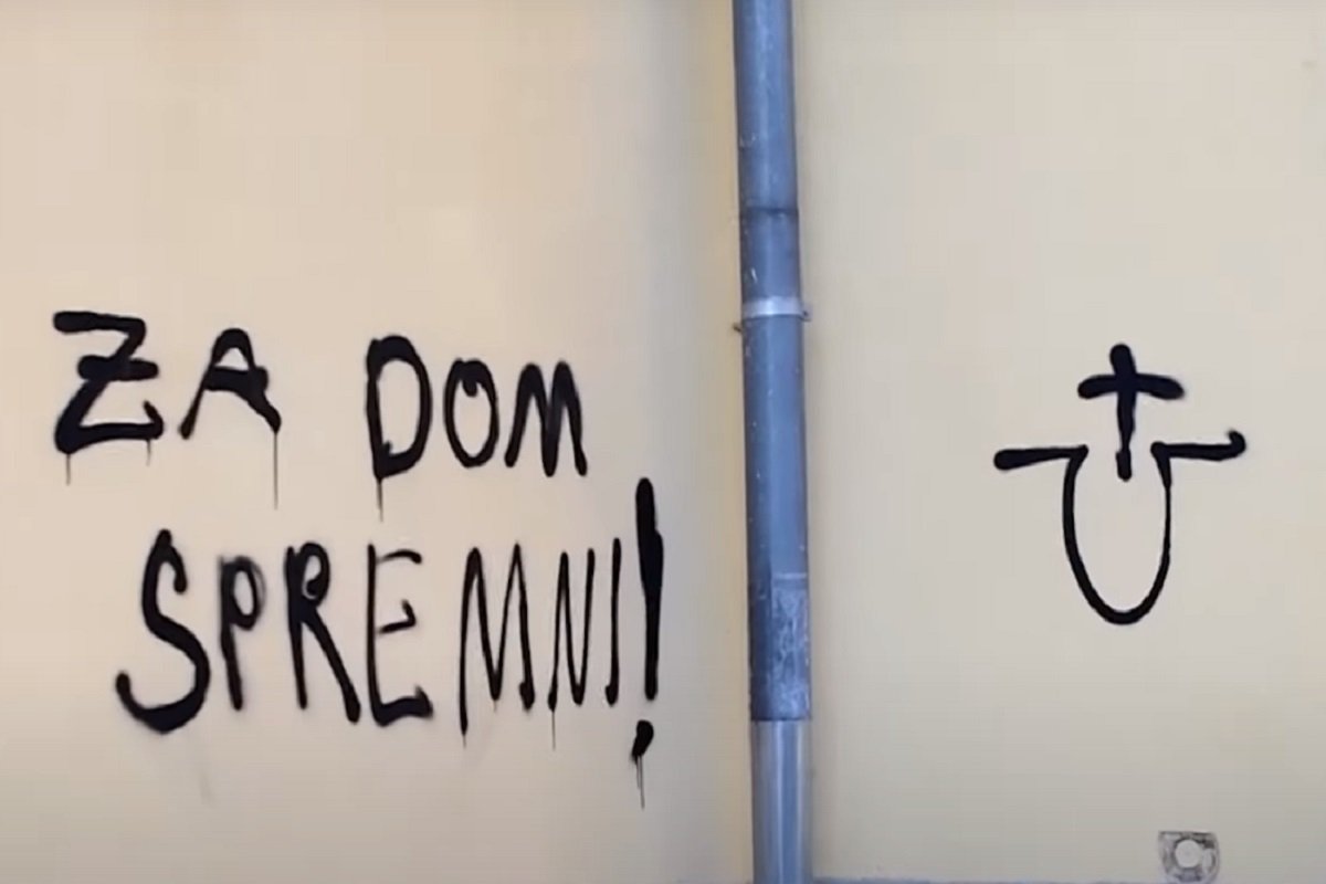 NOVA PROVOKACIJA Ustaški grafiti ispred pravoslavnog groblja