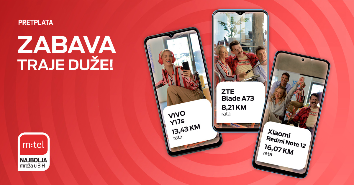 Zabava traje duže sa telefonima iz m:tel ponude
