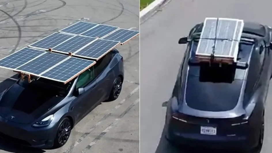 POGON NA SUNCE Na krov svoje Tesle ugradio je solarne panele