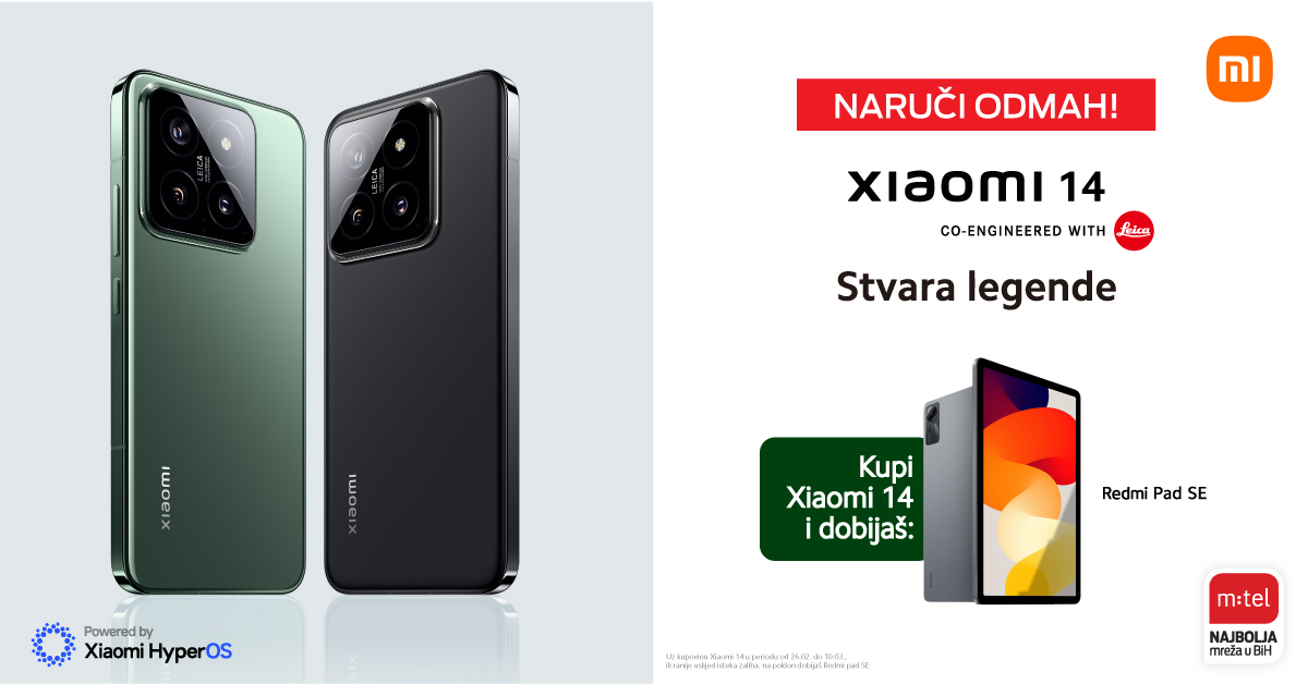 Fantastična ponuda za najbrže - Xiaomi 14 sa Redmi Pad tabletom na poklon