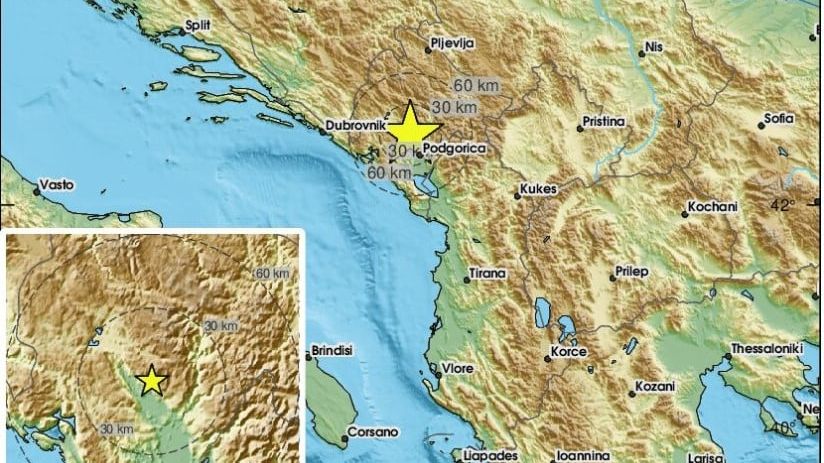 NOVI ZEMLJOTRES POGODIO CRNU GORU Epicentar 22 kilometara sjeverozapadno od Podgorice