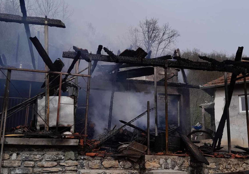 (FOTO) POŽAR U MILIĆIMA Izgorio objekat sa stokom