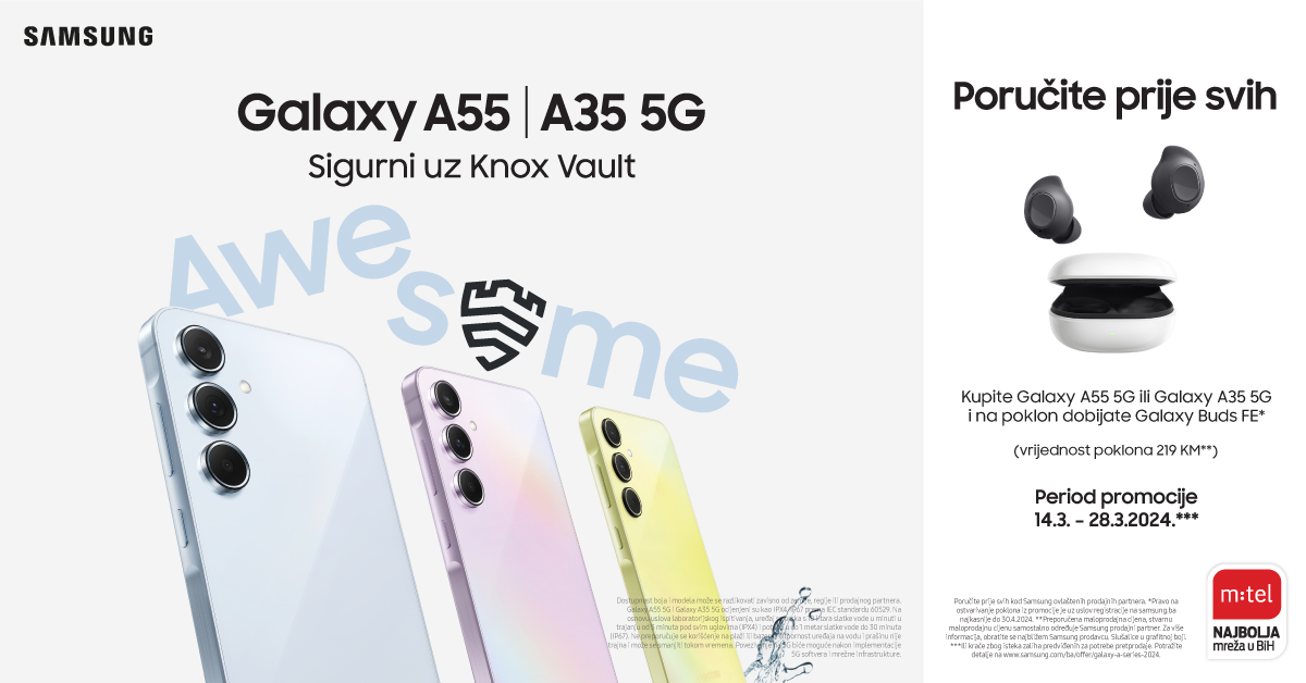 Rezevišite svoj novi Galaxy – uz modele A55 ili A35 poklon bežične slušalice