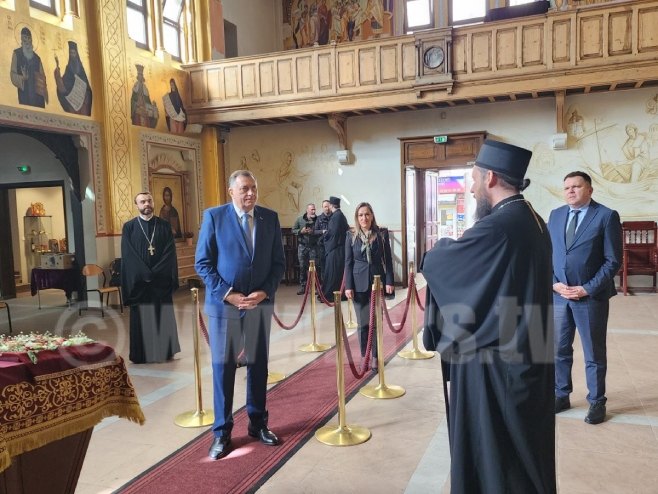 (VIDEO) RADNA POSJETA U FRANCUSKOJ Dodik se sastao sa vladikom Јustinom i obišao crkvu Svetog Save